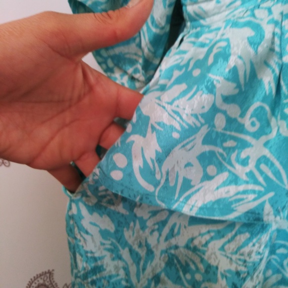 Cadaz Petite Size 12P Peplum Dress Pockets SILK - Picture 4 of 4